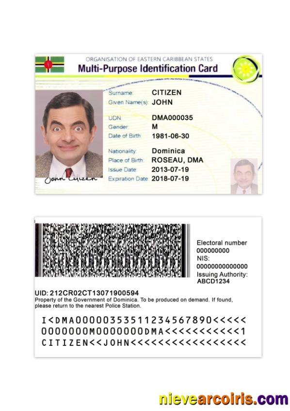 Eastern Caribbean States multi-purpose indentification card